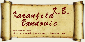 Karanfila Bandović vizit kartica